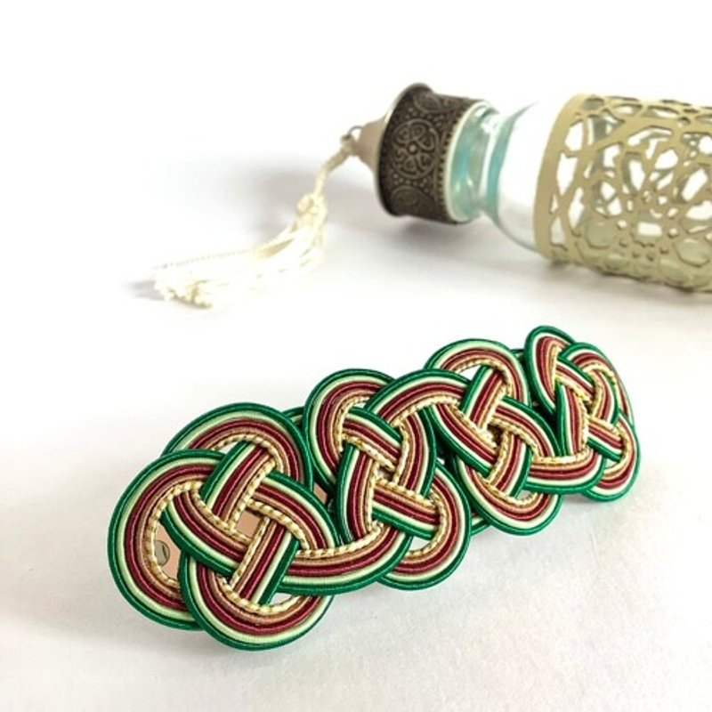 水引发夹【民族色】别致绿金 - 发饰 - 其他材质 多色