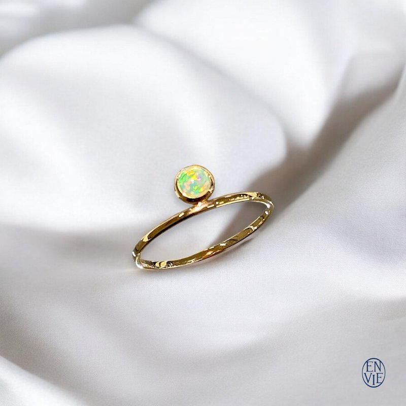 18K 澳洲蛋白石戒指 18K Australian Opal Diamond Ring 毕业礼物 - 戒指 - 贵金属 