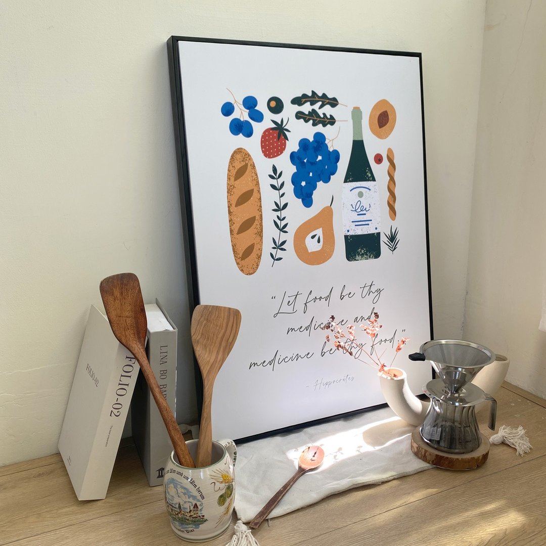 【微瑕特惠】【福利品】疗愈活力美食 II - 食物插画挂画/居家布/ - 海报/装饰画/版画 - 棉．麻 多色