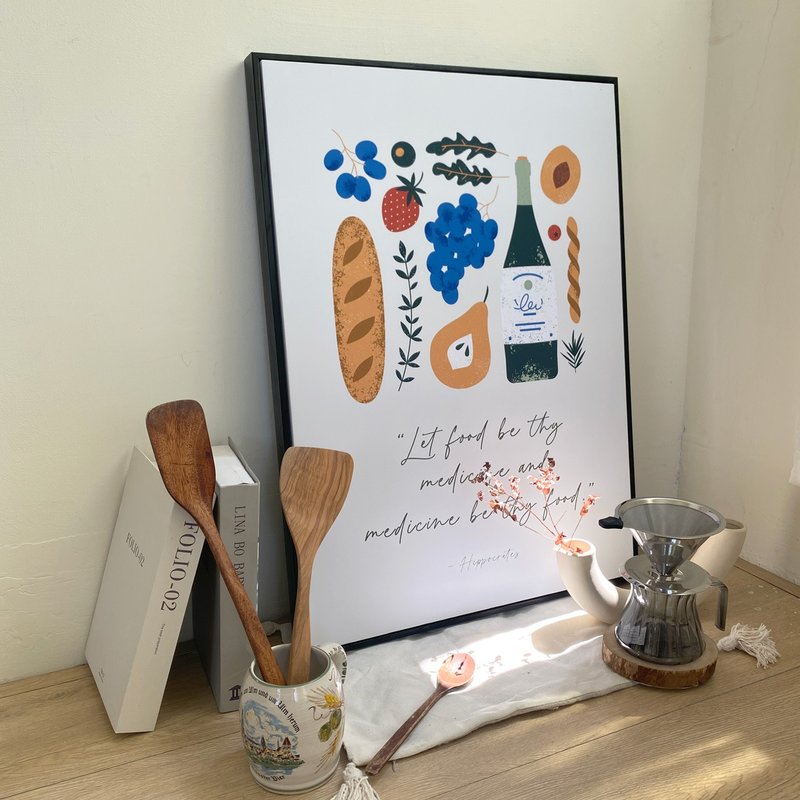 【微瑕特惠】【福利品】疗愈活力美食 II - 食物插画挂画/居家布/ - 海报/装饰画/版画 - 棉．麻 多色