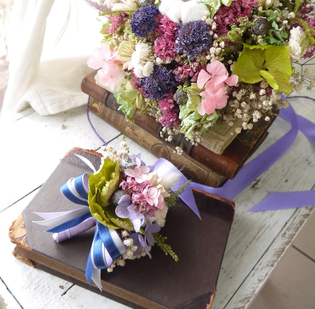 胸花作品.婚礼.宴会.干燥花.不凋花.索拉花.佩饰首选. - 干燥花/捧花 - 植物．花 粉红色