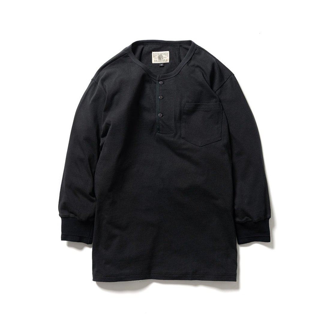 Henley Classic(L) -  枪黑 Black - 男装上衣/T 恤 - 棉．麻 