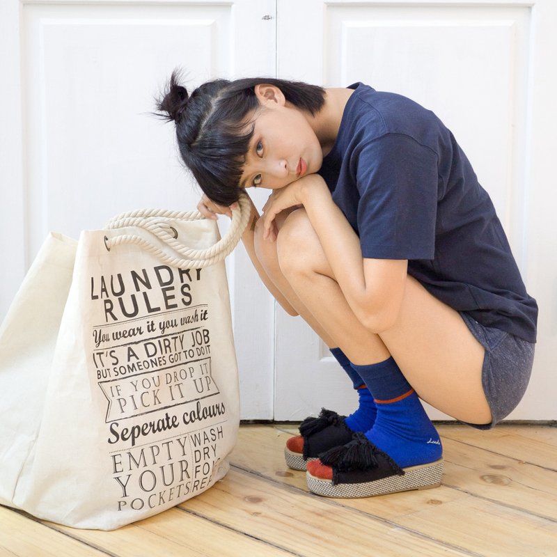 Coastline Coffee Cup∣海岸线咖啡杯 - 袜子∣台湾制∣抑菌除臭 - 袜子 - 棉．麻 蓝色