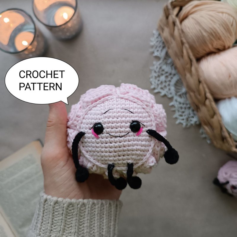 钩针图案大脑模型，amigurumi 大脑，解剖大脑钩针图案 - 手工艺教程/工具书 - 其他材质 
