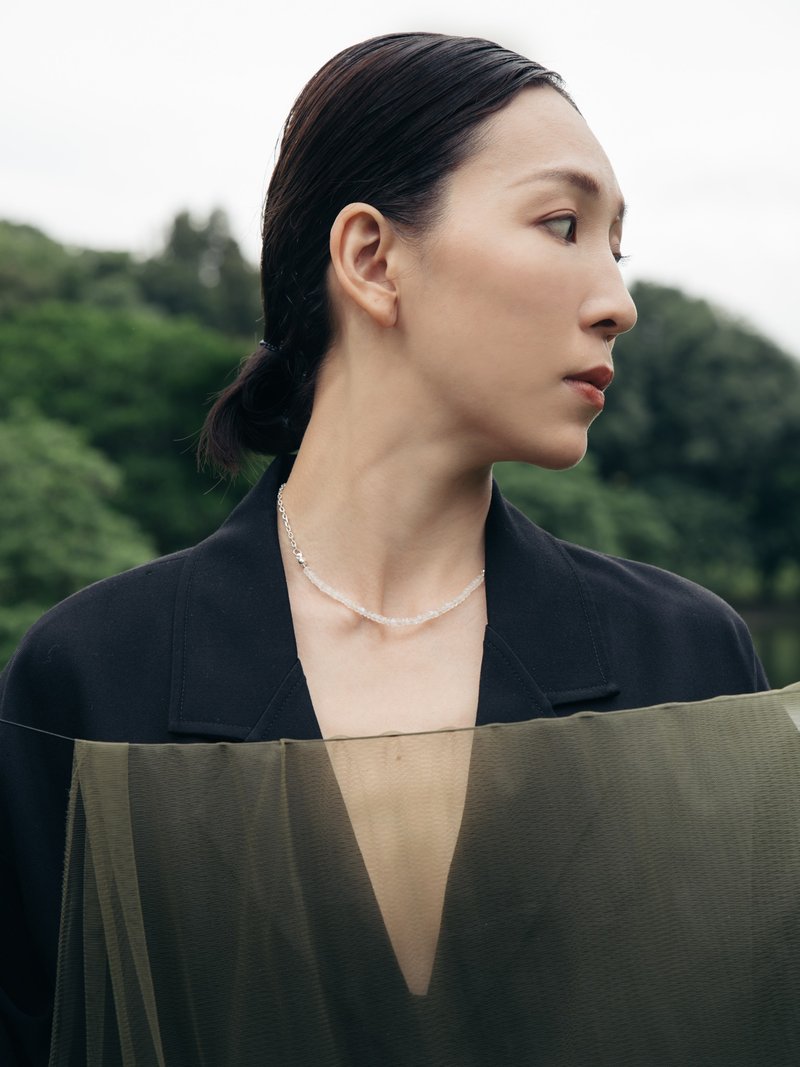 CYH-Grace- 钻切月光石纯银项链 - 项链 - 纯银 透明