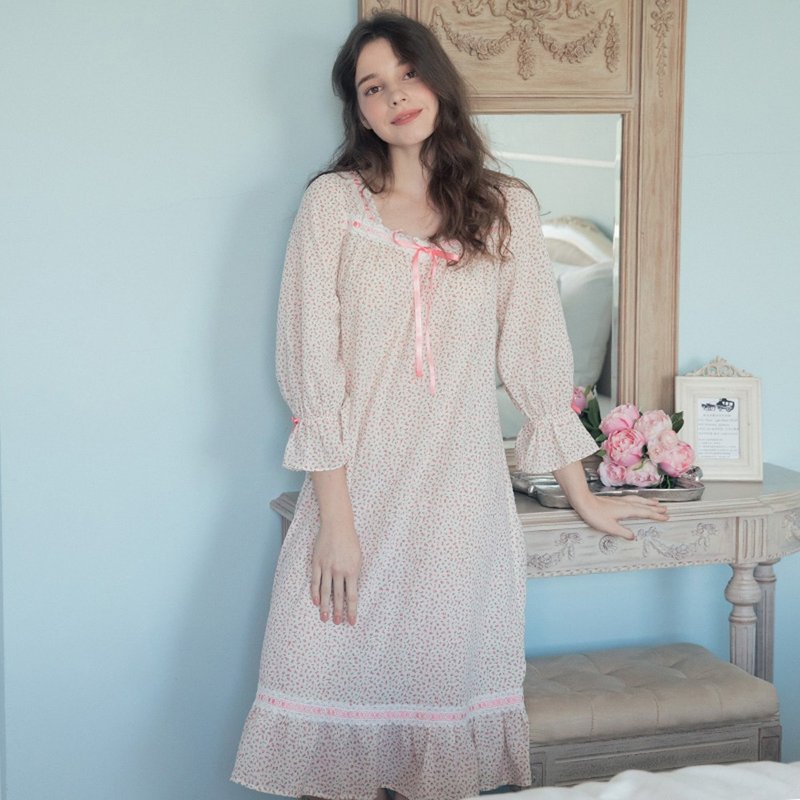 家居服  纯真少女 鱼尾公主洋装家居服 - 居家服/睡衣 - 棉．麻 粉红色