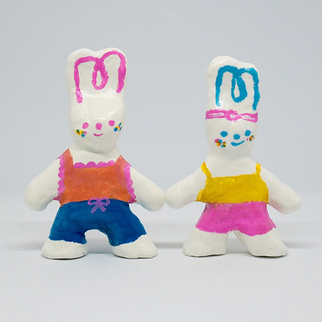 【Shuku】独一无二 Clay Doll 手工石塑黏土公仔 ( 女子款 ) - 玩偶/公仔 - 粘土 多色