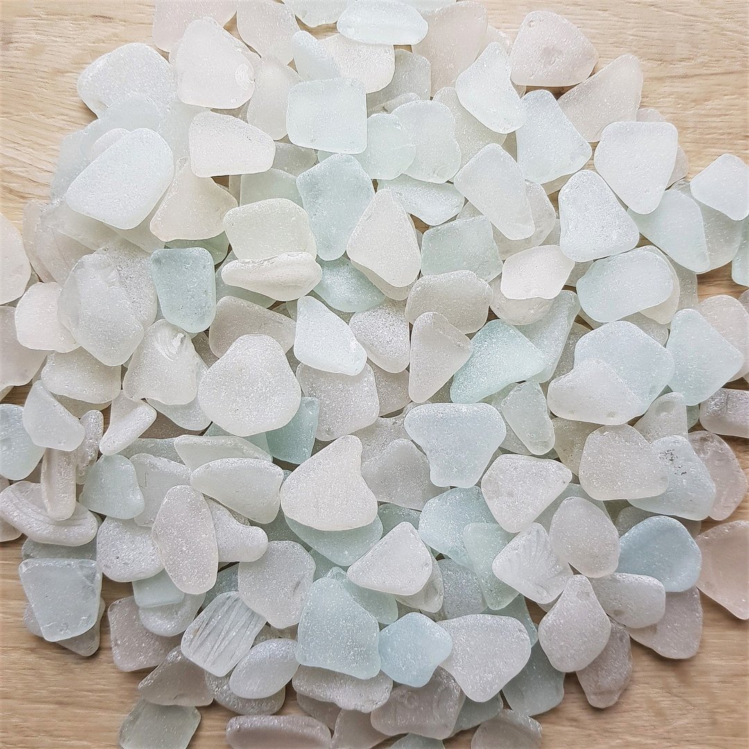 白色的海玻璃。天然海玻璃 - 其他 - 玻璃 白色
