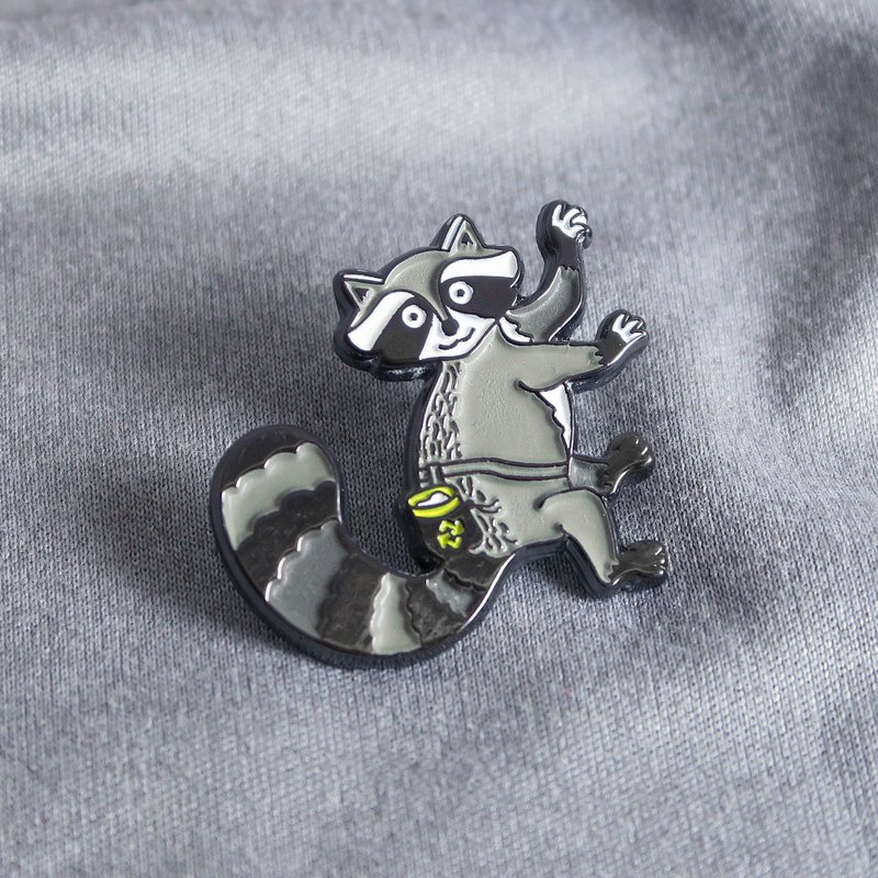 岩岩浣熊珐琅别针 – 攀岩者与抱石者的礼物 – 攀岩针 – 등반 クライミング - 徽章/别针 - 其他金属 多色