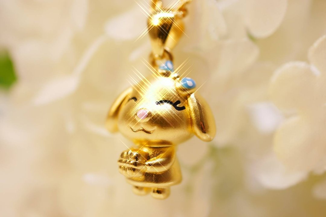 礼物狗狗坠子-(硬金款式) - 项链 - 24k 金 金色