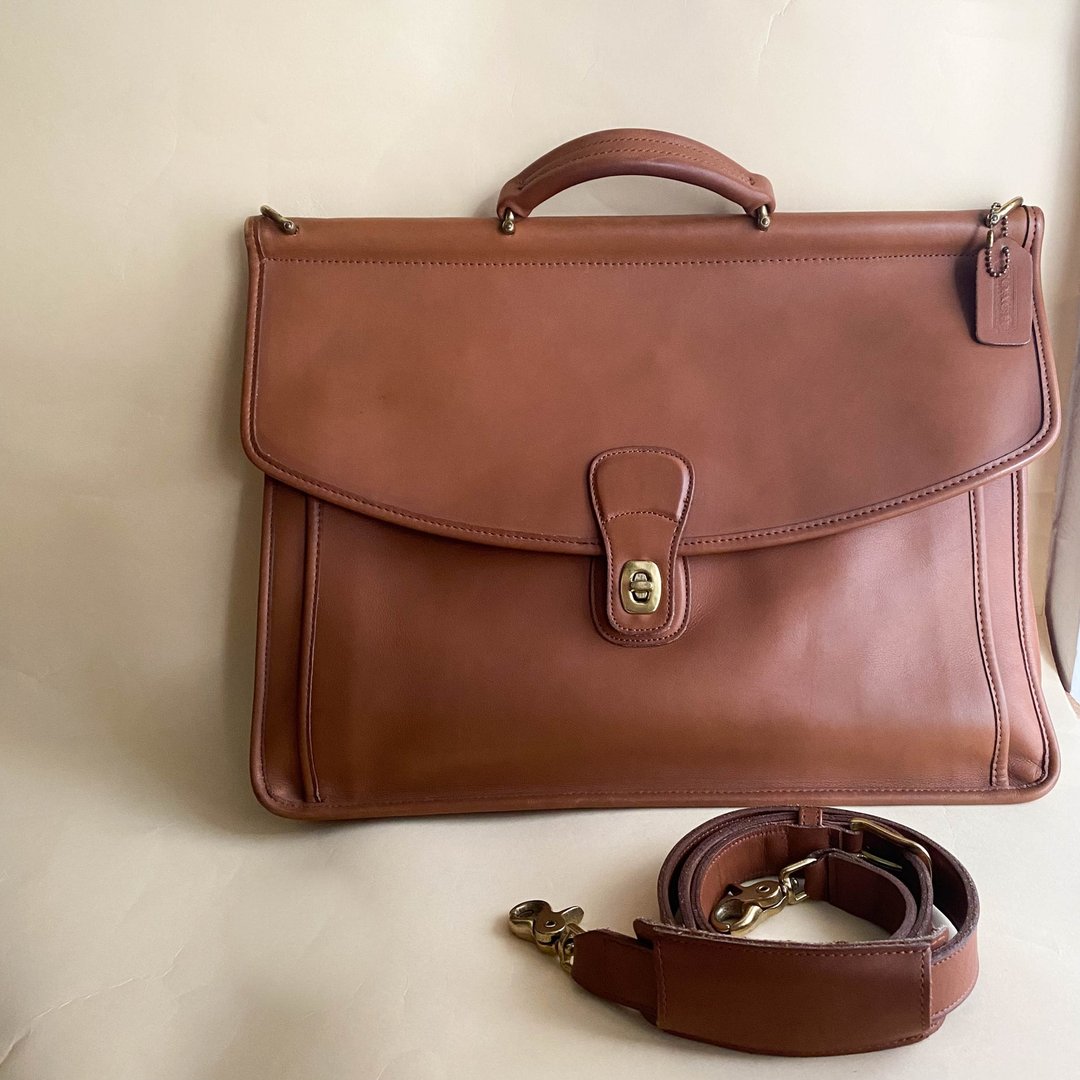 中古Coach│Beekman公文包│侧背包│手拿包│真皮│男友礼物 - 公文包/医生包 - 真皮 咖啡色