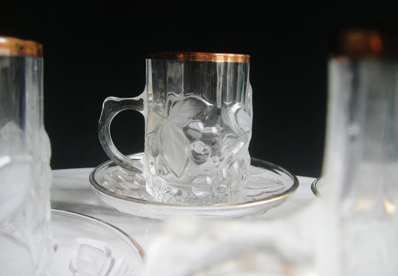 【老时光 OLD-TIME】早期二手日本制玻璃咖啡杯组(一杯一盘为一组 - 其他 - 其他材质 多色