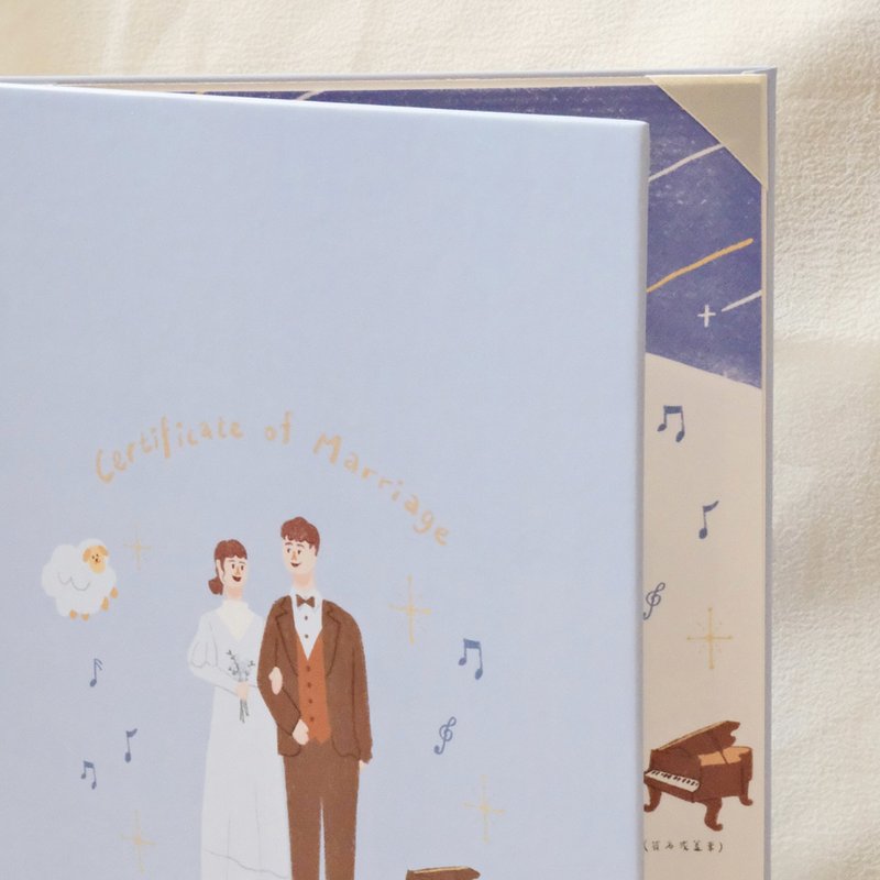 婚礼周边 | 氛围感插画精装书约夹/签到簿 单售不含书约 似颜绘 - 婚礼誓言书 - 纸 多色