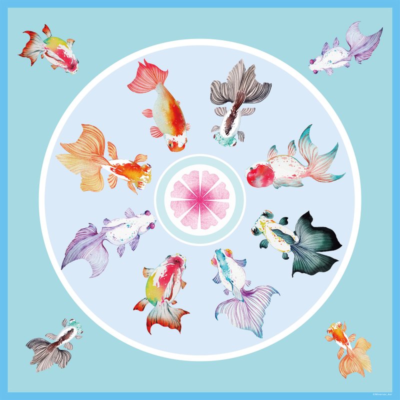 Gold Fish金鱼方形丝巾--- 美感来自于融入生活的艺术Minervac - 丝巾 - 丝．绢 多色