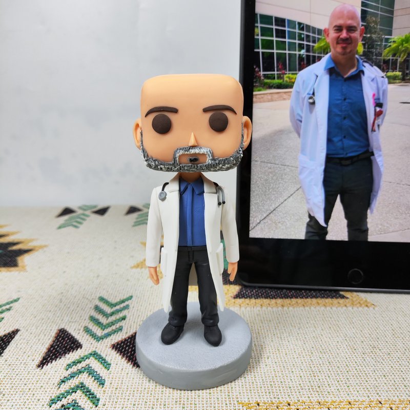 纯手工定制美国Funko Pop 自画肖像公仔娃娃男朋友老公生日礼物 - 玩偶/公仔 - 粘土 多色