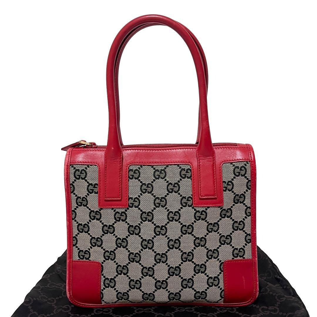正品 GUCCI 古驰 手提包 托特包 GG 帆布 皮革 米白 海军蓝 红色 000・0856 日本直送 - 手提包/手提袋 - 其他材质 