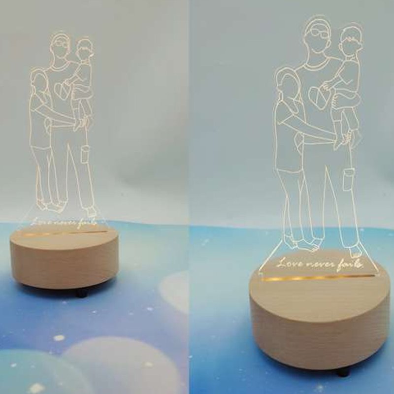 家人等于所有【质感线条】原木Led夜灯蓝牙喇叭  定制化夜灯 - 灯具/灯饰 - 木头 绿色