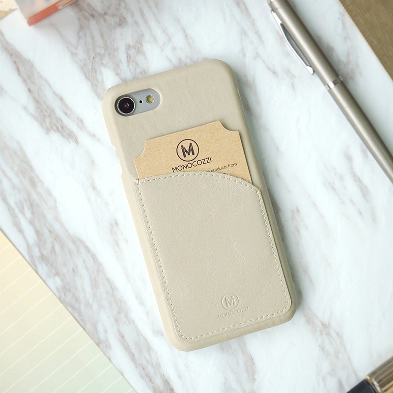 EXQUISITE | 真皮手机壳 - IPHONE SE/8/7 - 卡其色 - 手机壳/手机套 - 真皮 卡其色