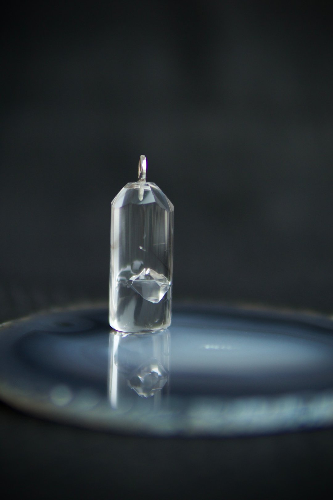 天然水胆水晶 净体白水晶  稀少精品 S925银项链 - 项链 - 水晶 