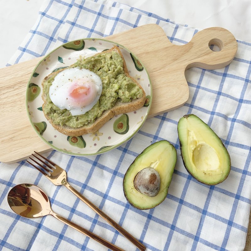 Yummy Avocado plate | Handmade ceramic - 盘子/餐盘/盘架 - 陶 绿色