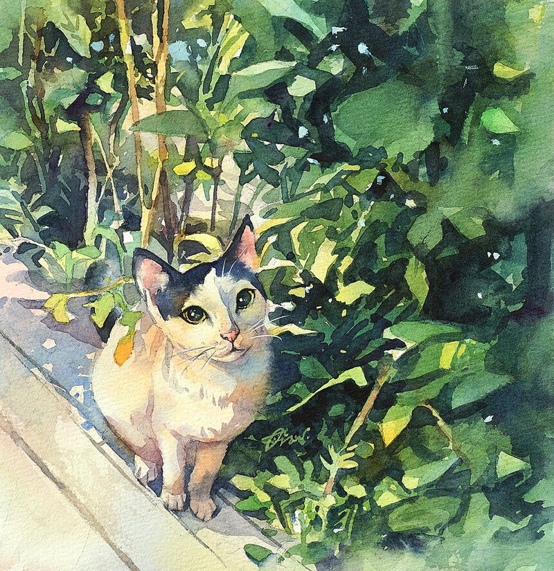 水彩原画【草间咪生】 - 墙贴/壁贴 - 纸 多色