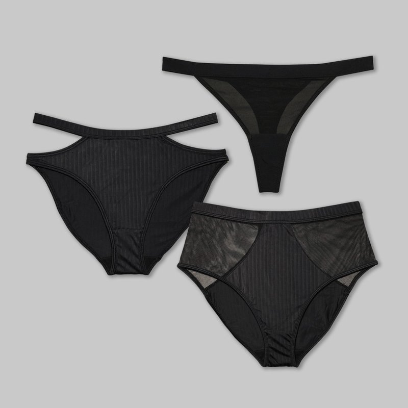 【Pinkoi 线下活动预购商品】ornoir.co 黑色 Black 内裤组合 - 女士内衣裤 - 聚酯纤维 黑色