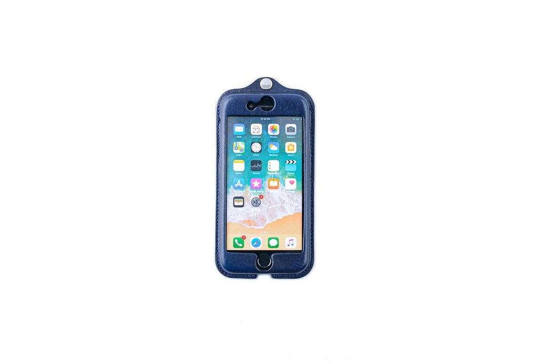 日本制【Takumicsタクミクス】iPhone 全皮革手机套 姬路蓝染革 - 手机壳/手机套 - 真皮 蓝色