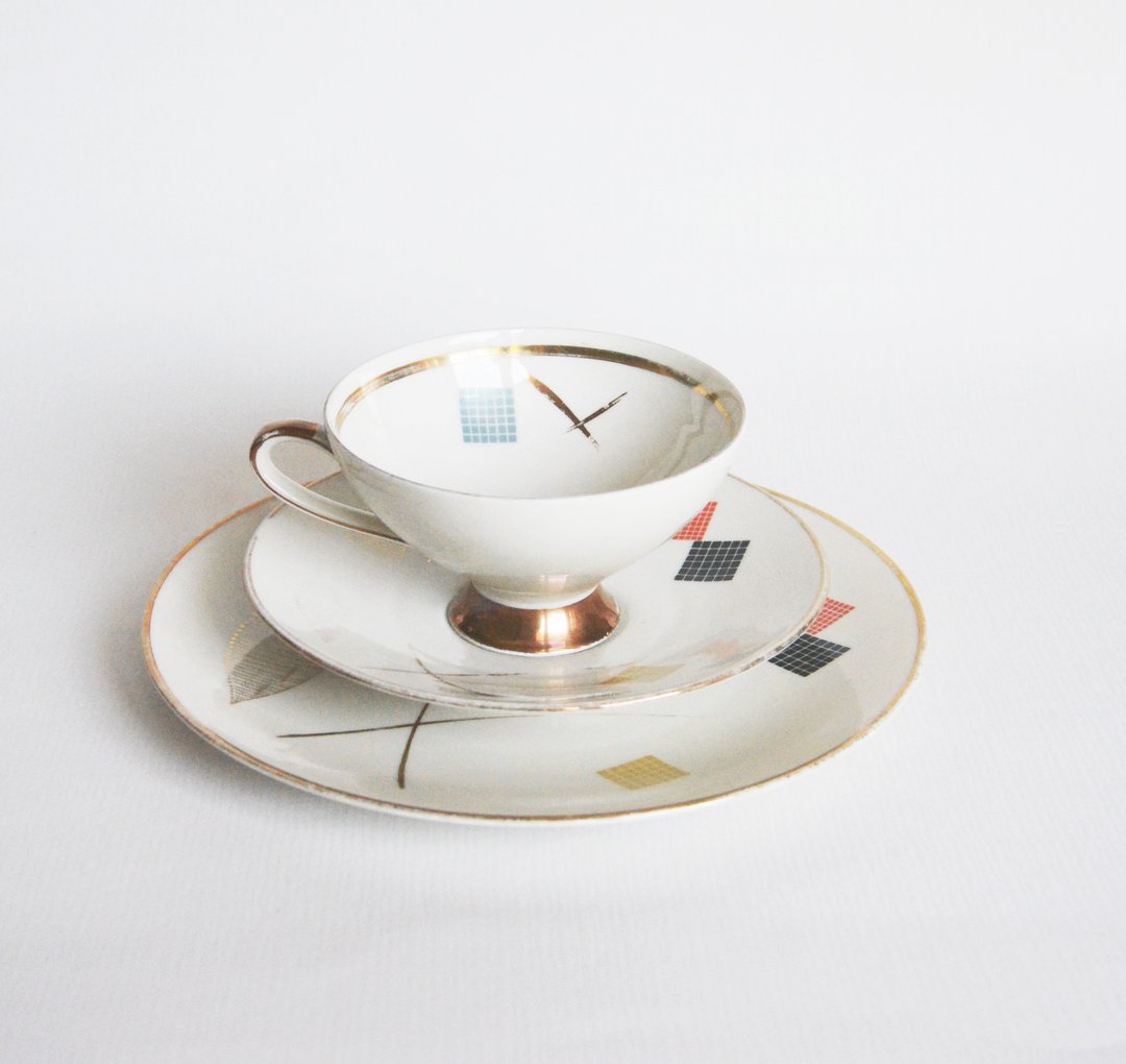 德国古董下午茶杯盘组 - 茶具/茶杯 - 瓷 白色