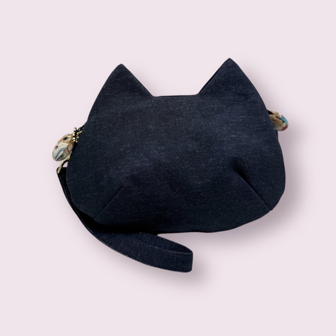 就爱猫 - 猫咪造型手拿侧背化妆包选布制作区 - 侧背包/斜挎包 - 其他材质 