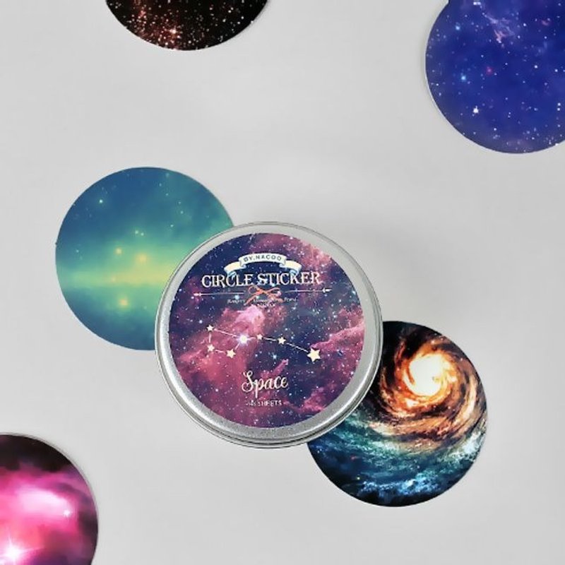 BYNACOO-趣味时光造型圆贴(48入)-11 宇宙奥秘,BNC11651 - 贴纸 - 纸 多色