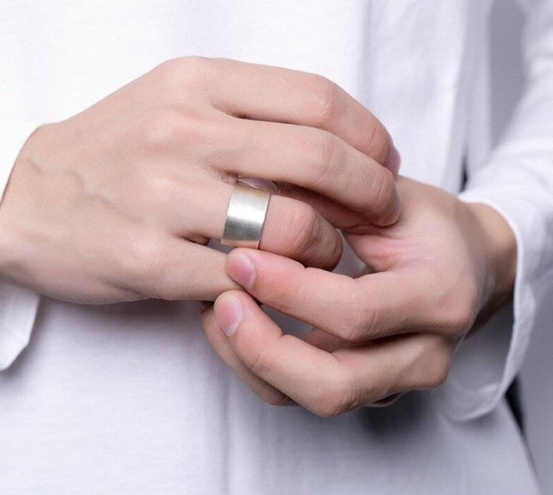 Real Silver Men Wide Rings 925 Silver Free Size Unisex Women Chinese Open Rings - 戒指 - 纯银 银色