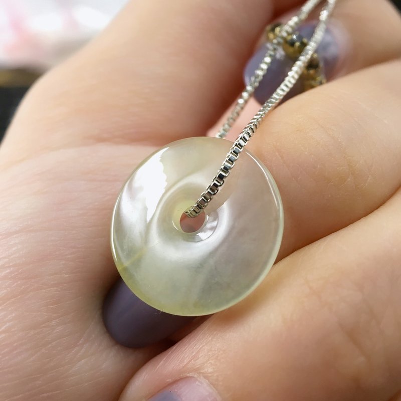 【愿·平安】玻璃种黄翡平安扣吊饰 | 天然缅甸翡翠A货 | 送礼 - 吊饰 - 玉石 透明