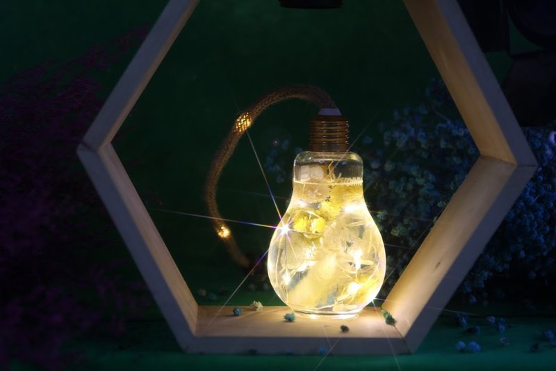 暖白系白光版花火基本款 植物液态灯 疗愈 定制礼物 小夜灯 礼物 情人节 纸盒装 - 灯具/灯饰 - 玻璃 黄色