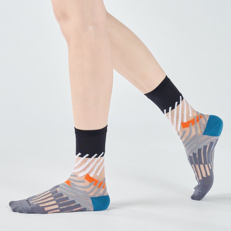 华尔滋 透明纱中筒袜 - 黑(M) - 袜子 - 棉．麻 黑色