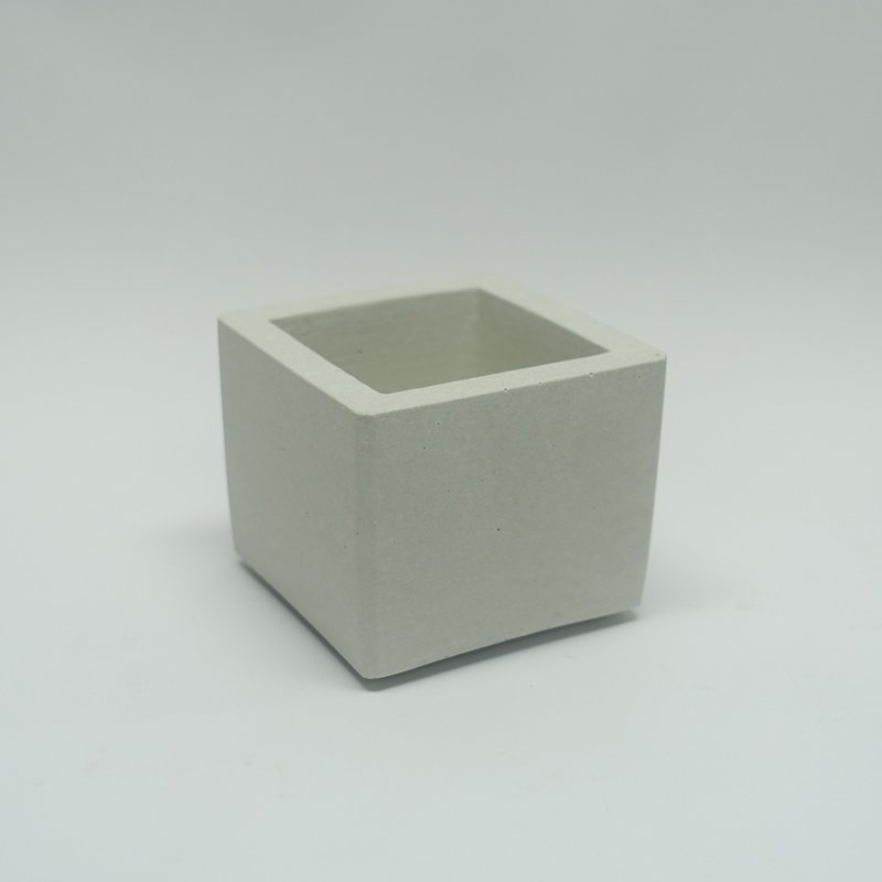 素面小方水泥盆 - 植栽/盆栽 - 水泥 灰色