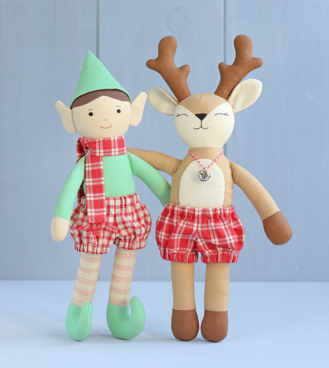 2 PDF Large Elf Doll + Large Deer Doll Sewing Patterns Bundle - 手工艺教程/工具书 - 其他材质 