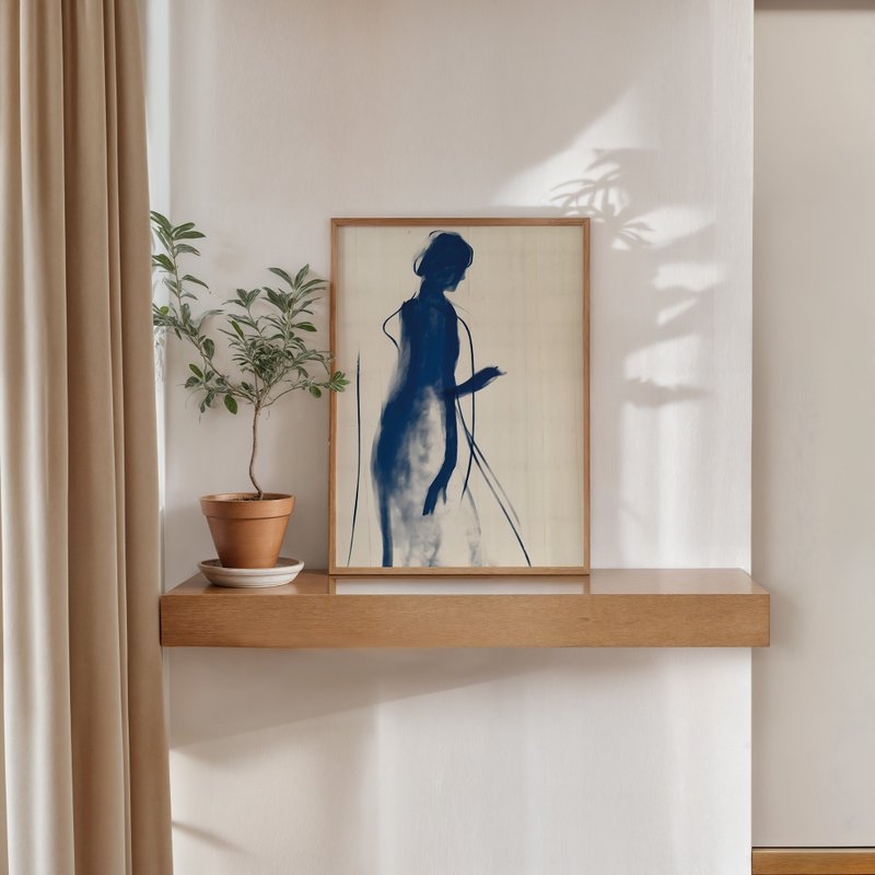 雾中蓝影 Blue Figure in Mist / 现代人物艺术挂画 海报 - 海报/装饰画/版画 - 纸 