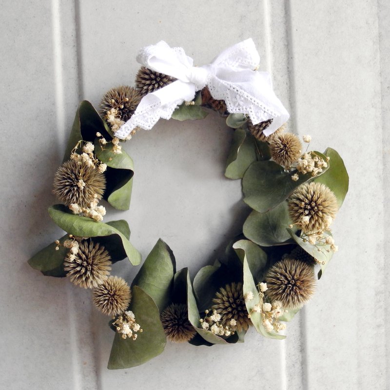 尤加利叶干燥花 花圈 干燥花 - 植栽/盆栽 - 植物．花 绿色