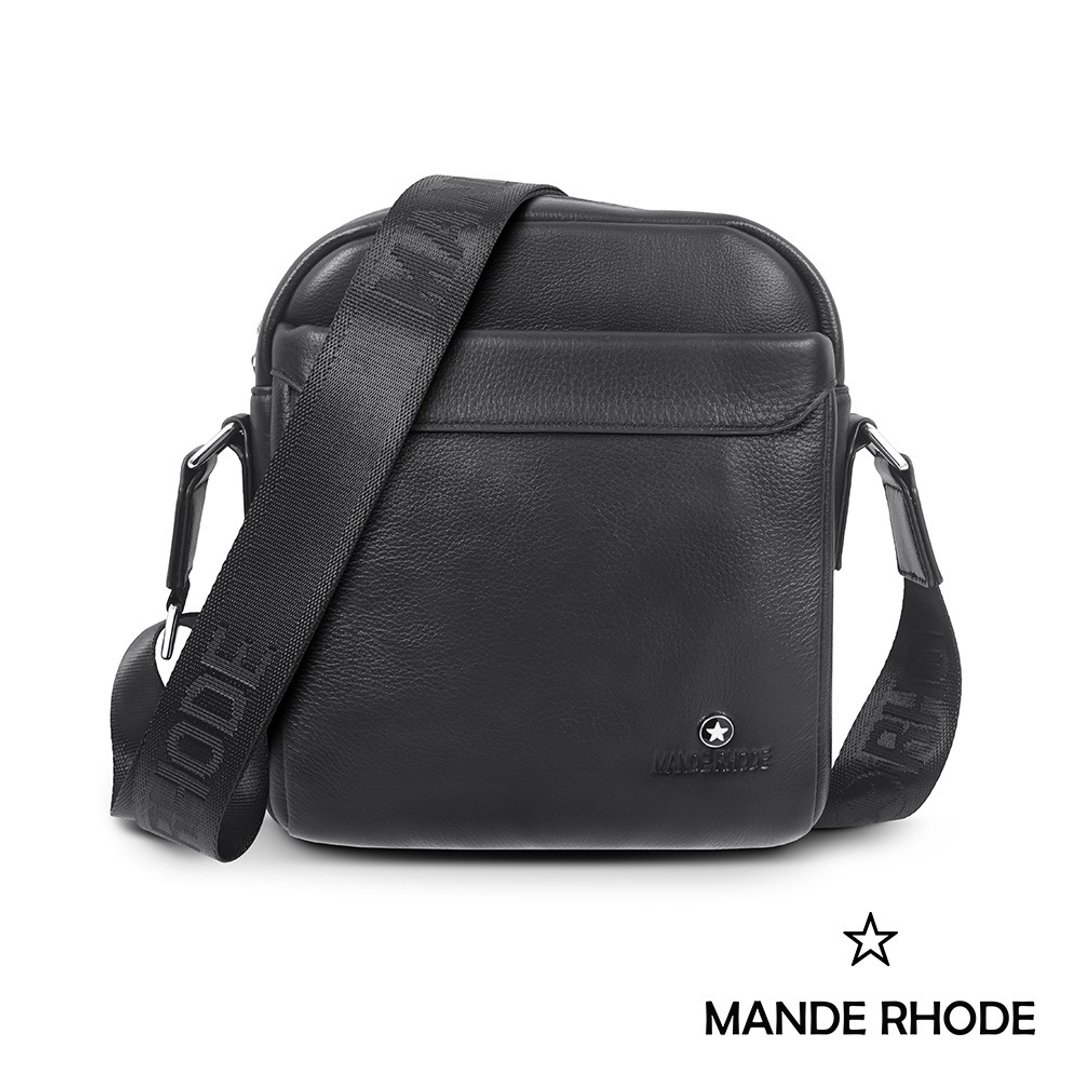 MANDE RHODE - 真皮订制经典造型斜背包 - A6666K - 侧背包/斜挎包 - 真皮 黑色