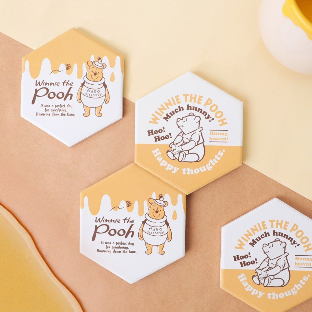 迪士尼小熊维尼蜂巢造型杯垫-Winnie the Pooh 吸水垫 - 餐垫/桌巾 - 其他材质 多色