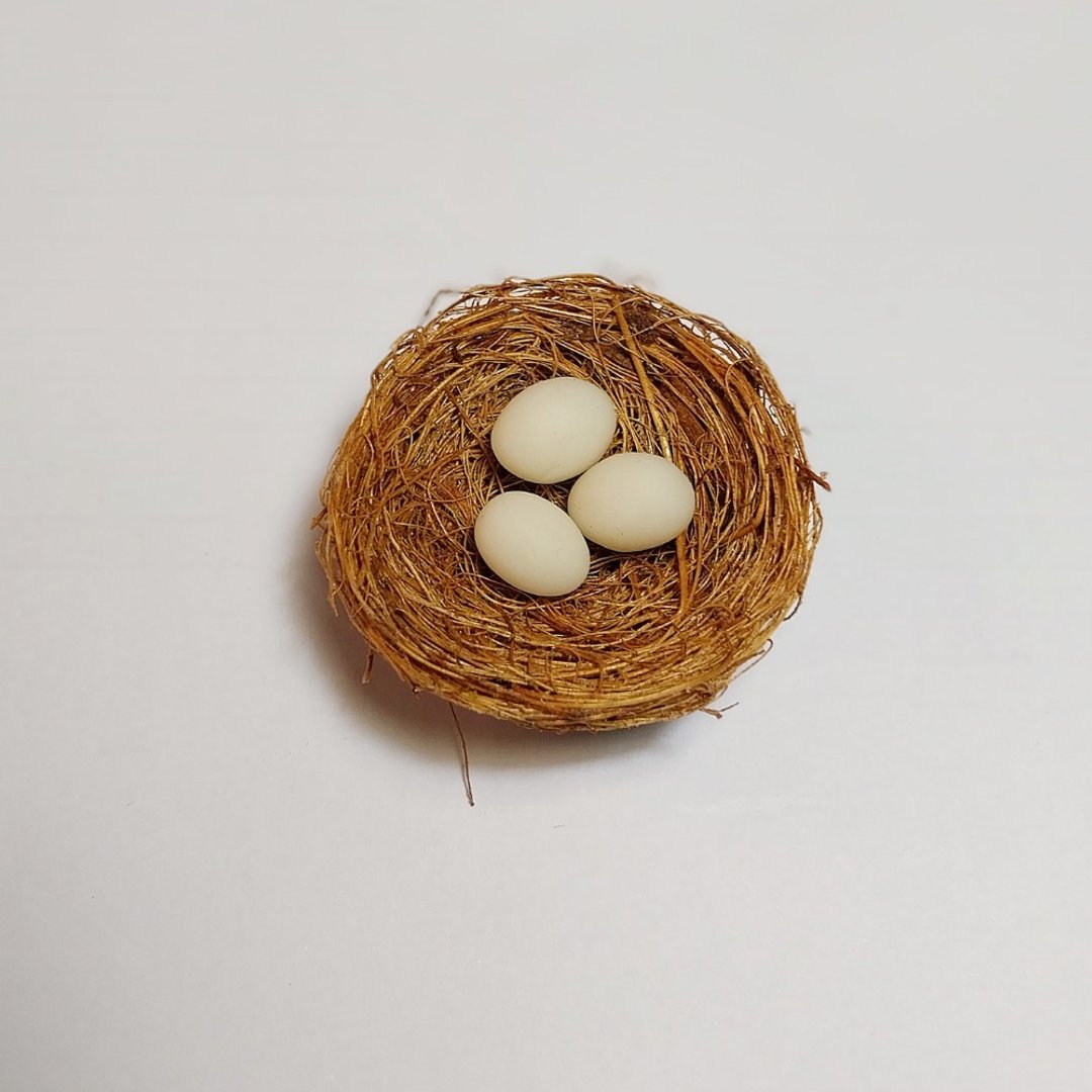 egg in nest and basket porcelain air dry clay easter holiday DIY decoration - 摆饰 - 粘土 白色