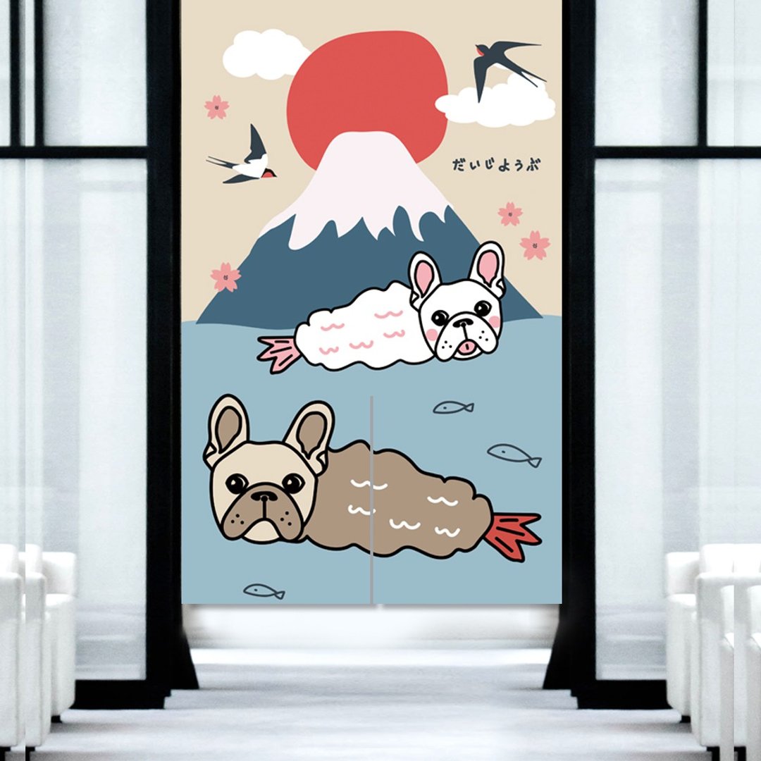 法斗炸虾 门帘 富士山 - 门帘/门牌 - 棉 多色