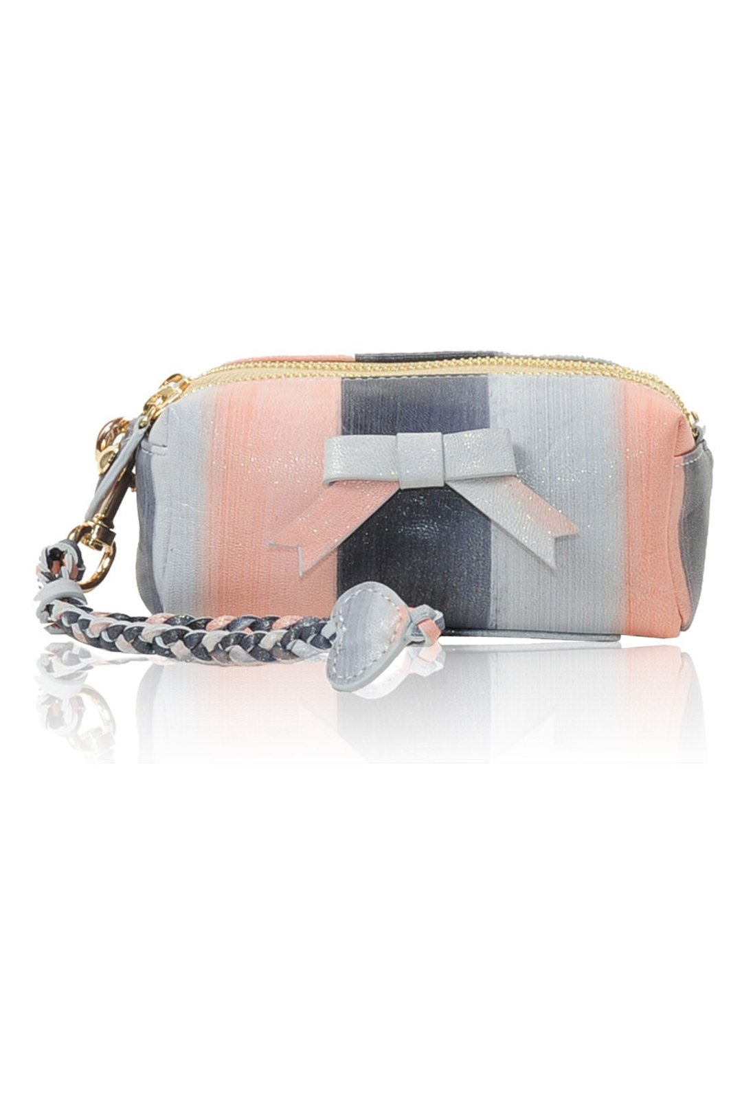 Bebe Leather Bag Silvery Peach - 化妆包/杂物包 - 真皮 粉红色
