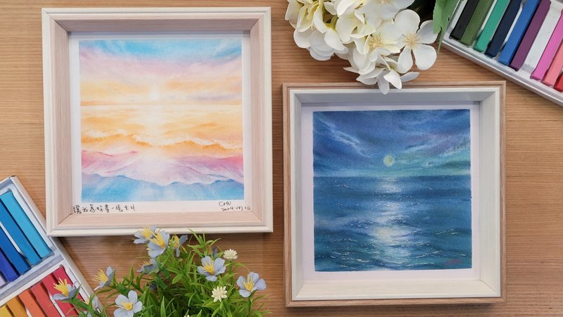 【让我为你画一封信 冰淇淋海】 阳光与月光 两幅作品 - 海报/装饰画/版画 - 纸 