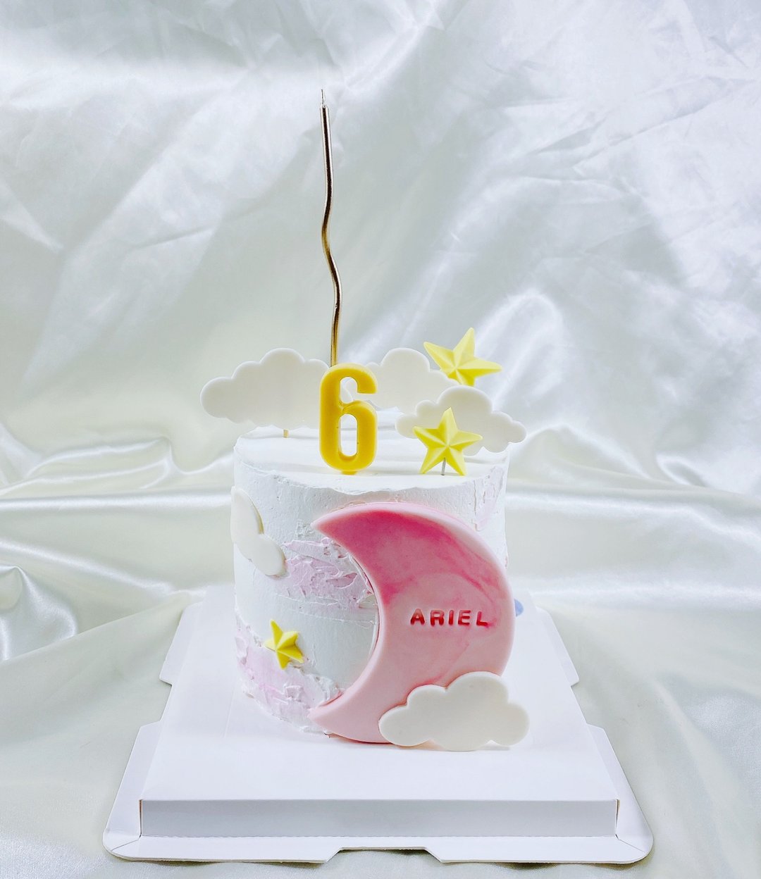 月亮星星 蛋糕 生日蛋糕 宝宝 婚礼 甜点 弥月 母亲节 4 6寸 面交 - 蛋糕/甜点 - 新鲜食材 粉红色