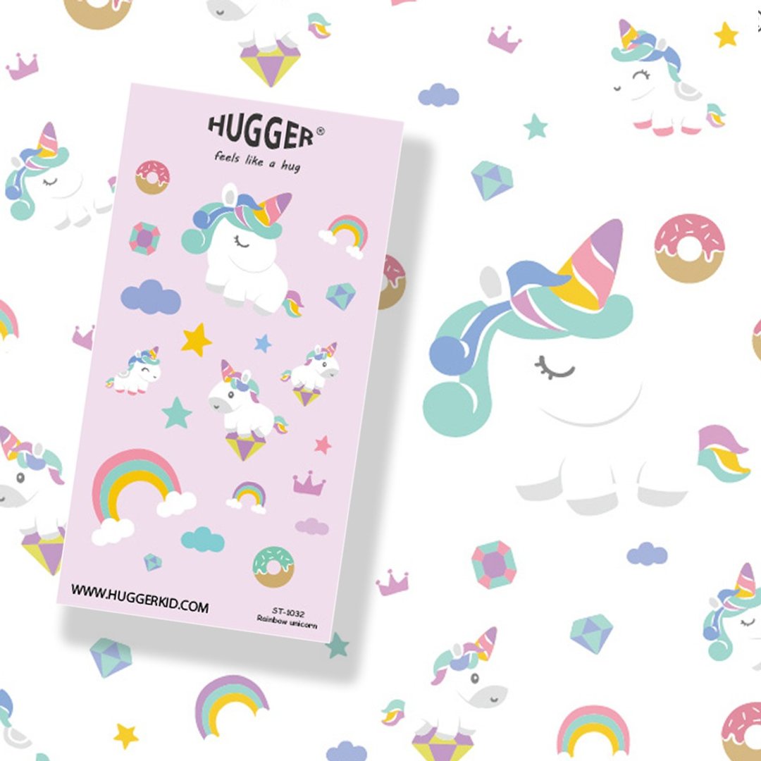 HUGGER 割型贴纸 图样-独角兽 彩虹 甜甜圈 防水不干胶贴纸 - 贴纸 - 防水材质 粉红色