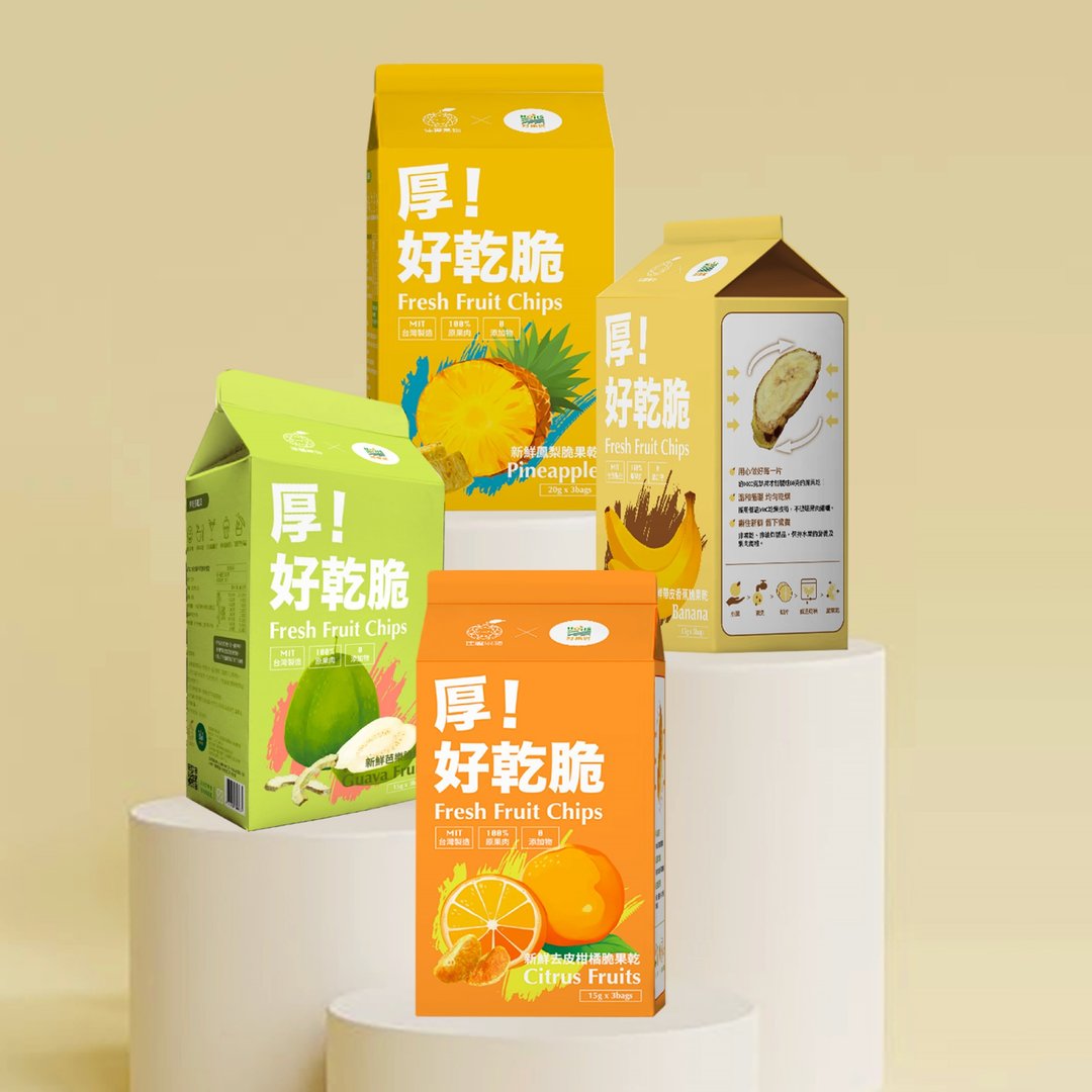 厚!好干脆新鲜脆果干3入_橘子/凤梨/香蕉/芭乐可选【Hoiis好集食 - 水果干 - 其他材质 绿色