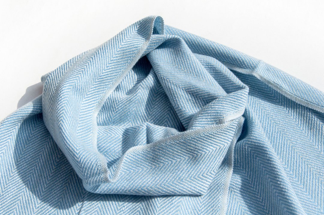 喀什米尔Cashmere/针织围巾/纯羊毛围巾/羊毛披巾-厚款北欧 - 围巾/披肩 - 羊毛 蓝色