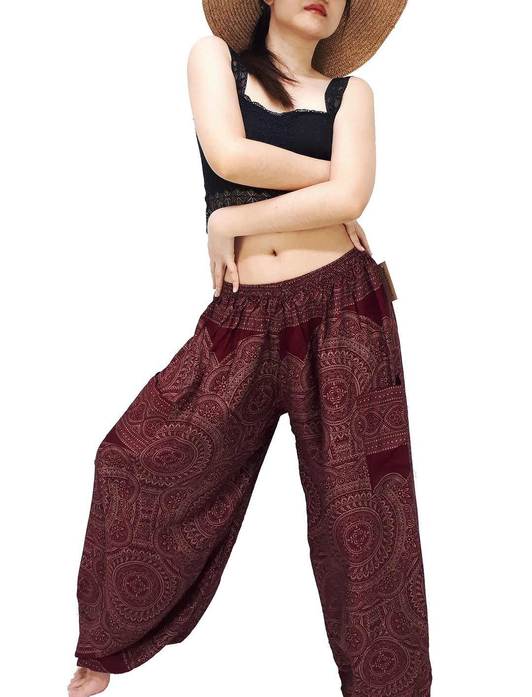 Women Pants Aladdin Pants Thai Pants Gypsy Pants Rayon Bohemian Trouser - 男士长裤 - 其他材质 红色