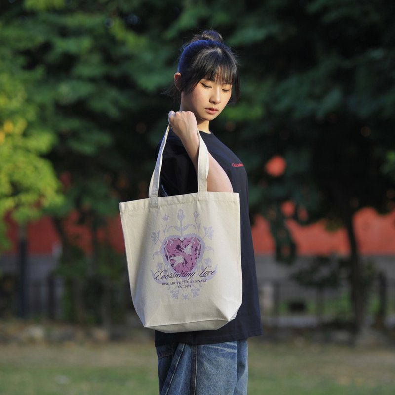 eoabag-03  | Tulip 帆布袋红 - 手提包/手提袋 - 棉．麻 白色